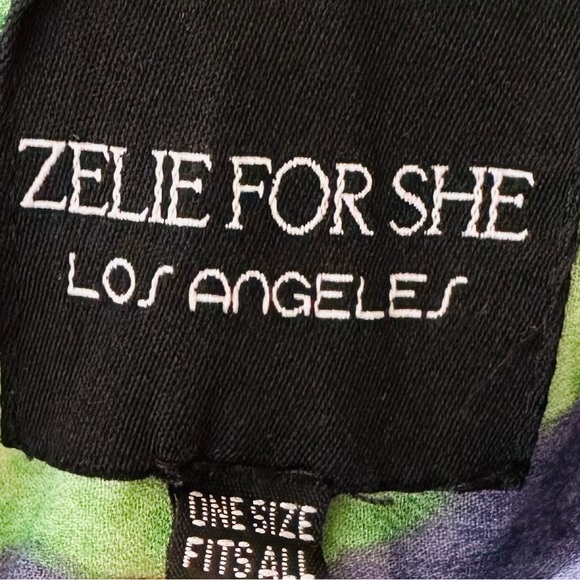 Zelle for she one size fits all maxi dress sleeveless blue patterned - Picture 8 of 8